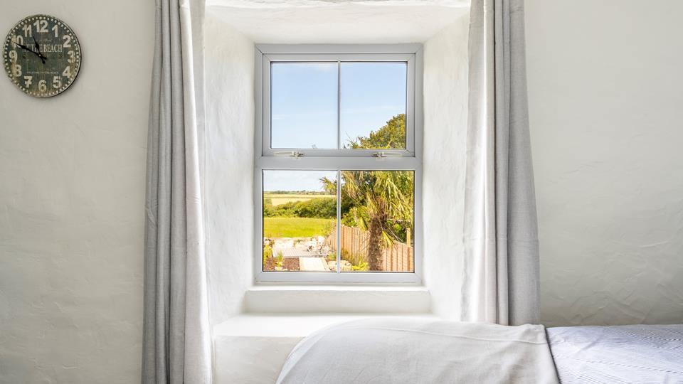 The view from the upstairs bedroom at Goose Cottage